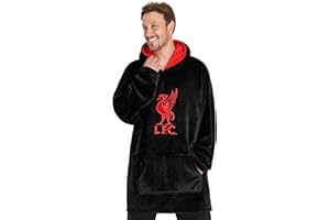 LIVERPOOL F.C. Liverpool FC Pull Plaid Homme, Sweat Oversize Polaire Homme avec Poche Kangourou
