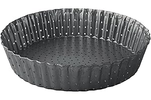 Space Home - 28 cm Teglia per Quiche e Crostata Alto - Stampo Crostata Fondo Amovibile - Stampo Crostata Furba con Fondo Removibile - Stampo Furbo Crostata 28 cm