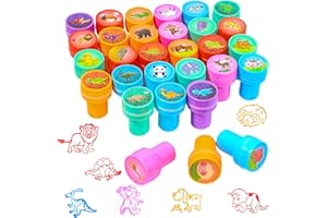 Zhtulck Stempel Kinder, 30 Stück Stempelset Tiere, Stempelset Kinder Mehrfarbige Kreatives Kinderstempel Set für KinderPartyFavor, Geburtstagsgeschenk, Weihnachten Party