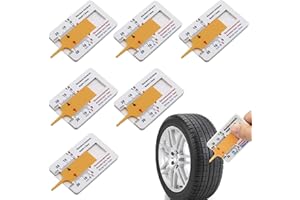 MEISO Reifen Profiltiefenmesser, 6 Stück Profiltiefenmesser,Reifenmesser, Kunststoff Reifenprofil Tiefenmesser, Reifenprofiltiefenmesser Vernier Tiefenmessschieber, Kunststoff Reifenprofil Tiefenmesser,Gelb