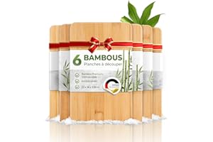 Exitoso® Lot de 6 planches à découper en bambou - 22 x 14 cm - Planche à pain