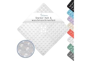 ‎TONIAMO Toniamo Duschmatte rutschfest 53x53 cm | Antirutschmatte Dusche quadratisch | Rutschmatte Dusche antibakteriell & maschinenfest | Duscheinlage rutschfest BPA-frei | Transparent