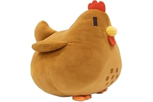 KUKUSHINING Stardew Pluszowy Kurczak, Kura Hodowlana Wypchane Zwierzęta Pluszowe Miękka Figurka Lalka Zabawka Poduszka Dla Fanów Graczy Prezenty Dla Dzieci(Brown)