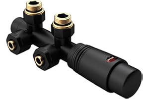 DOPORRO Sogood Robinet de Radiateur Thermostatique Noir Contrôleur de Chauffage Connexion Centrale 187mm