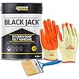 Perfectonish Black Jack 904 Bitumen Roof Felt Adhesive High Bond Strength Roofing Bond Weather Proof Roof Sealant With Brush and Protective Gloves (2.5-Litres)