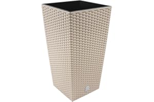 Prosperplast Maceta Rato de 16.3 litros con inserto 22.5 x 22.5 x 42 cm en color mocca, moca, 22.5 x 22.5 x 42.1 cm