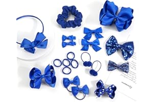 MUFEKUM Mädchen Schule Haarschmuck Set, Blaue Schleife Haarspangen Schleife Stirnband Haarschmuck für Mädchen Kinder Weihnachten Geburtstag Geschenk (Blau)