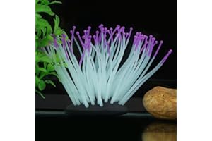 YOUTHINK Illuminazione Realistica Alghe Silicone Vivido Artificiale Corallo Pianta Ornamento per Acquario Sott'Acqua Serbatoio di Pesce Luce Notturna Decorazione del Paesaggio(Viola)