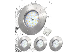 HiBay 4 Stk LED Einbaustrahler Set Ultra Flach LED Einbauspot Rund Matt Nickel Deckenspots 5W 500lm 3000K Modul 60mm-65mm Deckenstrahler IP44 Warmweiß