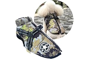 Oncpcare Giacca per cani di piccola taglia, con pettorina, per attività all'aperto, calda, invernale, per gatti, cuccioli e cani di piccola taglia, mimetico