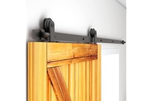 WOLFBIRD 300cm (10FT) Kit de Rail pour Porte Coulissante Pour Porte Coulissante Ensemble Hardware kit, Système de Porte Coulissante avec Roulettes (Forme de T)