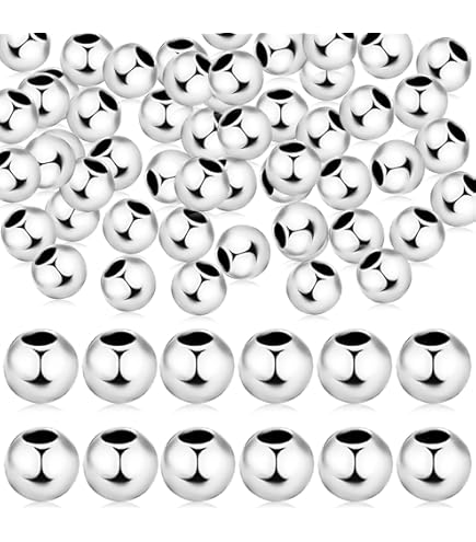 100 Perles Tubes à écraser En Argent 925 Plaqué Rhodium (1x1mm) - Pour Finition Bijoux DIY (boucles, Bracelets...)