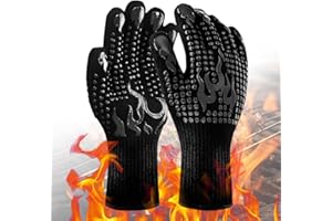 DHISPERARES Universal XL Grill Handschuhe, Hitzebeständig 500 ° F (260 ° C) BBQ Gloves, mit Silikon Anti-Rutsch Kochhandschuhe, Kann Auf Beiden Seiten Verwendet Werden zum Backen, Grillen, Kochen Verwendet