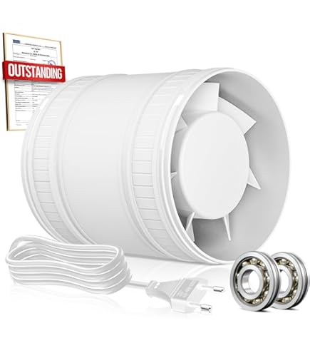 2 inch kanaalventilator 12v 6w stille inline boosterventilator, inline ventilatieventilator met PVC kanaalinterface, stille ventilator filterkanaalset for keukens, tent, kelder, zolder, kweektenten, h