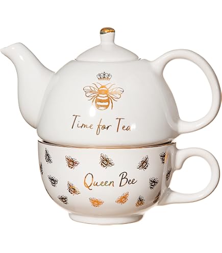Théière Pour Une Personne Sass And Belle - Design Mum Time Noir Et Or