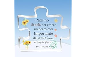 HZBLAZ Padrino Placche Targhe e Cartelli Decorativi Regali Festa del Padre Compare Apprezza Compleanno Acrilico Souvenir Natale Ricordi Girasoli Grazie Per Essere Un Pezzo Così Importante della Mia Vita