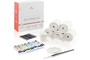 Amazy Kit de Moulage Ventre Femme Enceinte (25 pcs.) - Kit grossesse avec 12 couleurs, pinceau et bien plus encore - Baby art