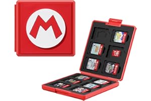 JINGDU étui de Cartes de Jeu pour Nintendo Switch – Capacité de 12 Cartouches de Jeu et 12 Cartes Micro SD, Motif 3D, Organisateur de Jeu NS/OLED/Lite Portable – Voyage et Usage Domestique, M