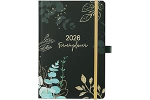 ARTFAN Kalender 2026 - A5 Terminplaner 2026 von Jan. 2025 bis Dez. 2026, Wochenplaner 2026 mit Innentasche, Elastischer Verschluss, Kalender 2026 Buchkalender, 21.3 x 14.7cm