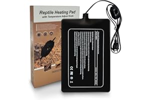 FIPASEN Almohadilla Térmica para Reptiles, Tapetes Térmicos para Terrarios con Temperatura Ajustable para Tortuga Serpientes Lagartos Geckos Arañas - Manta Calefactora para Reptiles (11W: 15x20CM)