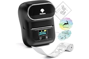 Phomemo Label Maker Machine M110 Mini Bluetooth Label Makers, Thermal Portable Label Printer for Business Logo, Clothes & Jewelry Tag, Product Barcode, Compatible with Phone & Tablet, Black