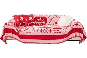 LIFEDX Telo Copridivano Natale Telo Copritutto Natalizi,Telo Copriletto Cotone Natalizia Telo Arredo Copridivano,Multiuso Salvadivano Coperta Divano del Soggiorno Foulard o Copriletto-B||180x300CM