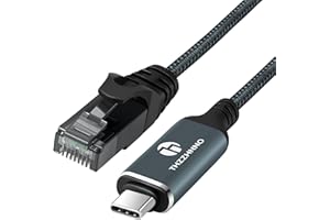 Thzzhnno Cavo Adattatore USB C a Ethernet 2M, Tipo C a RJ45 LAN Gigabit, collegato direttamente, Compatibile con Thunderbolt 3/4 per MacBook Pro/Air, iPad Pro, iPhone serie 15, Galaxy S24
