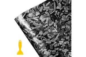 Wellzenith Geschmiedete Carbon Folie,150 * 30cm Selbstklebend Autofolie aus Vinyl,Forged Carbon Folie Vinylfolie (Glänzend Schwarz Grau)