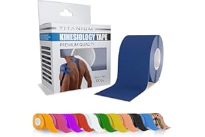 Titanium Sports Kinesiology Tape - 5m Roll of Elastic Water Resistant Tape for Support & Muscle Recovery - Quality Sports Tape