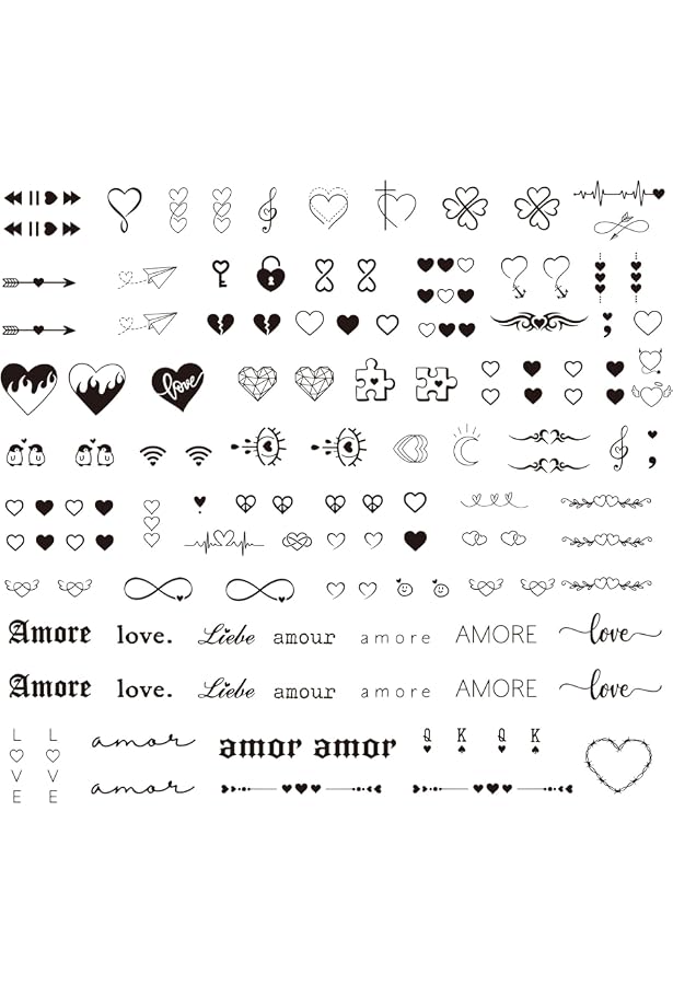 LAROI 66 Blätter Klein Schwarz Temporäre Tattoos  Produktbild-Vorschau 2