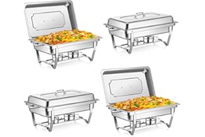 Jacgood Chafing Dish, 9L Speisenwärmer, Edelstahl Warmhaltebehälter Buffet-Set für Catering, Buffet und Party