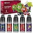 Ciberate, 5 Packs 10ml Multi Fruit Vape Liquid for E Cigarettes, E Juice for E Cig Vape Starter Kits, (Blueberry + Cherry + Strawberry + Watermelon + Grape), No Nicotine