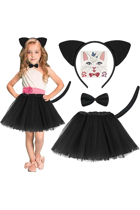 Accessoire Déguisement Léopard - Serre-tête Oreilles De Chat + Masque + Tatouages - Pour Fête Ou Halloween