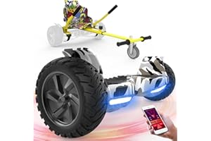 ‎FUNDOT FUNDOT Hoverboards mit Sitz, All-Terrain-Hoverboards mit Hoverkart,8,5 Zoll Go-Kart mit Self balancing scooter, Offroad-Hoverboards mit Bluetooth-Lautsprecher,APP, LED,Geschenk für Kinder Erwachsene