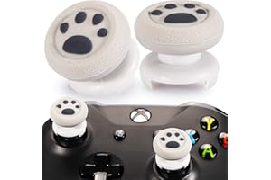 Playrealm FPS Thumbstick Grip Agarres para el Pulgar Extensor Y Textura 3D Caucho Silicona Apretón Cubrir 2 juegos para Xbox Series X/S & Xbox One Mando (Patte De Chat Gris)