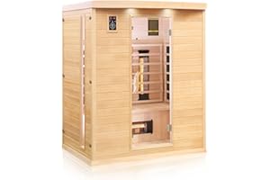 Dewello Infrared Cabin Infrared Sauna PIERSON Including Full Spectrum Spotlights, Floor Lights and Accessories