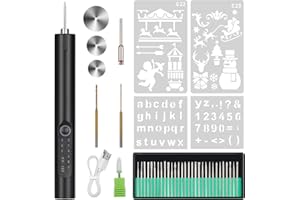Lanvixo Electric Engraving Pen, USB Charging Engraving Tool Kit Mini DIY Engraver Pen Rotary Tool for Clay Sculpture Paper Plastic (Black)