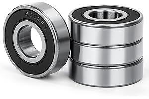 JESUSTREE 4 Stück 6203-2RS Kugellager 17x40x12mm Doppelt Geschützte Rillenkugellager Chromstahl und Vorgeschmiert, 6203RS Kugellager mit Doppeldichtung, für DIY, Drehbänke, Motoren, 3D-Drucker