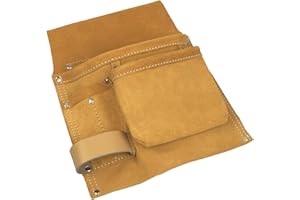 ‎KAUFMANN WERKZEUGE KAUFMANN Doppelfach-Nageltasche aus Rindleder, 1 Stück,53.428.01