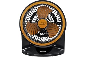 V-Guard Spinny Pro 180 mm Table & Wall Fan|ABS Body|Orange Black | 2100 RPM High-Speed Motor| 353 CFM Air Delivery| 100% Copper Motor| 90° Adjustable Tilt| Energy-Efficient| 2-Year Warranty