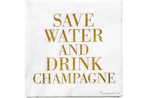 Bloomingville Papierowe serwetki "Save water and..." od Bloomingville