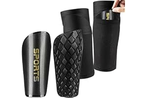 Zorplex Parastinchi Calcio con Copricalze, Partita di Calcio Protezione Gambe, Ergonomici, Parastinchi Bambini, Giovani e Adulti, Ideale per Calcio e Altri Sport