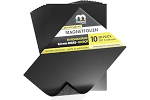 THE MAGNET SHOP TMS Feuilles magnétiques autocollantes | Pour le rangement de matrices magnétiques, travaux manuels, voitures, taxis, véhicules, fabrication de panneaux