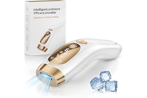Glattol Épilateur Lumière Pulsée avec Point de Congélation - Épilation Sans Douleur de Tout le Corps en 10 Minutes, Épilateur Laser avec 9 Niveaux&Affichage HD pour hommes, Femme à la Maison