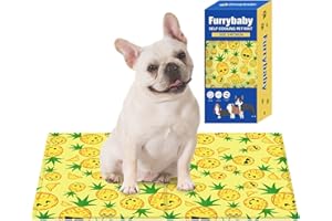 furrybaby Dog Cooling Mat,Self-Cooling Mat for Dogs Waterproof Cool Pad for Dog Indoors Outdoors Car Summer Use S(40x50cm), Yellow