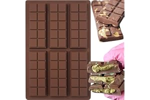 WEKUW Moule Chocolat, 2 Pièces Moule Silicone Tablette de Chocolat Moule À Tablette De Chocolat Profond Facile À Démouler Antiadhésif Sans BPA, pour Chocolats Maison, Pralines, Bonbon, Gaufres