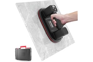 Swetfela Akku Saugheber, 4000 mAh Akku, 26 CM Durchmesser, Für Fliesen, Glas, Marmor, 2 Motoren, 300 kg Saugkraft, LCD-Anzeige Für Saugkraft & Akkulaufzeit, Elektrischer Saugheber Fliesenheber ür Fli