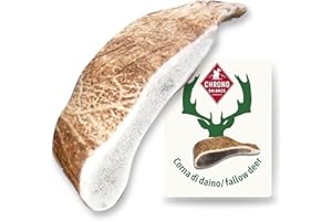 ChronoBalance-M Corno di Cervo Daino per Cani, Confezione da 1, 100% Naturale, Osso di Cervo, Cura Dentale, Giocattolo per Cani, Ricco di Minerali e Nutrienti, Lunga Durata