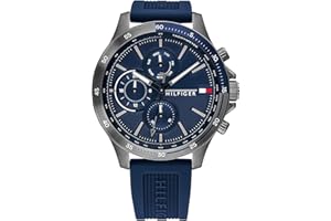Tommy Hilfiger Orologio analogico multifunzione al quarzo da uomo con cinturino in acciaio inossidabile o silicone