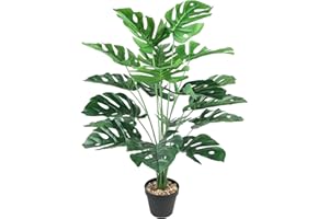 AIVORIUY Planta Artificial Falsa Areca Palmera Grande Arbol Artificial Plastico Monstera con Maceta Interior y Exterior Hogar Salon Dormitorio Balcón Moderno Boda Oficina Decorativas Verde 75cm